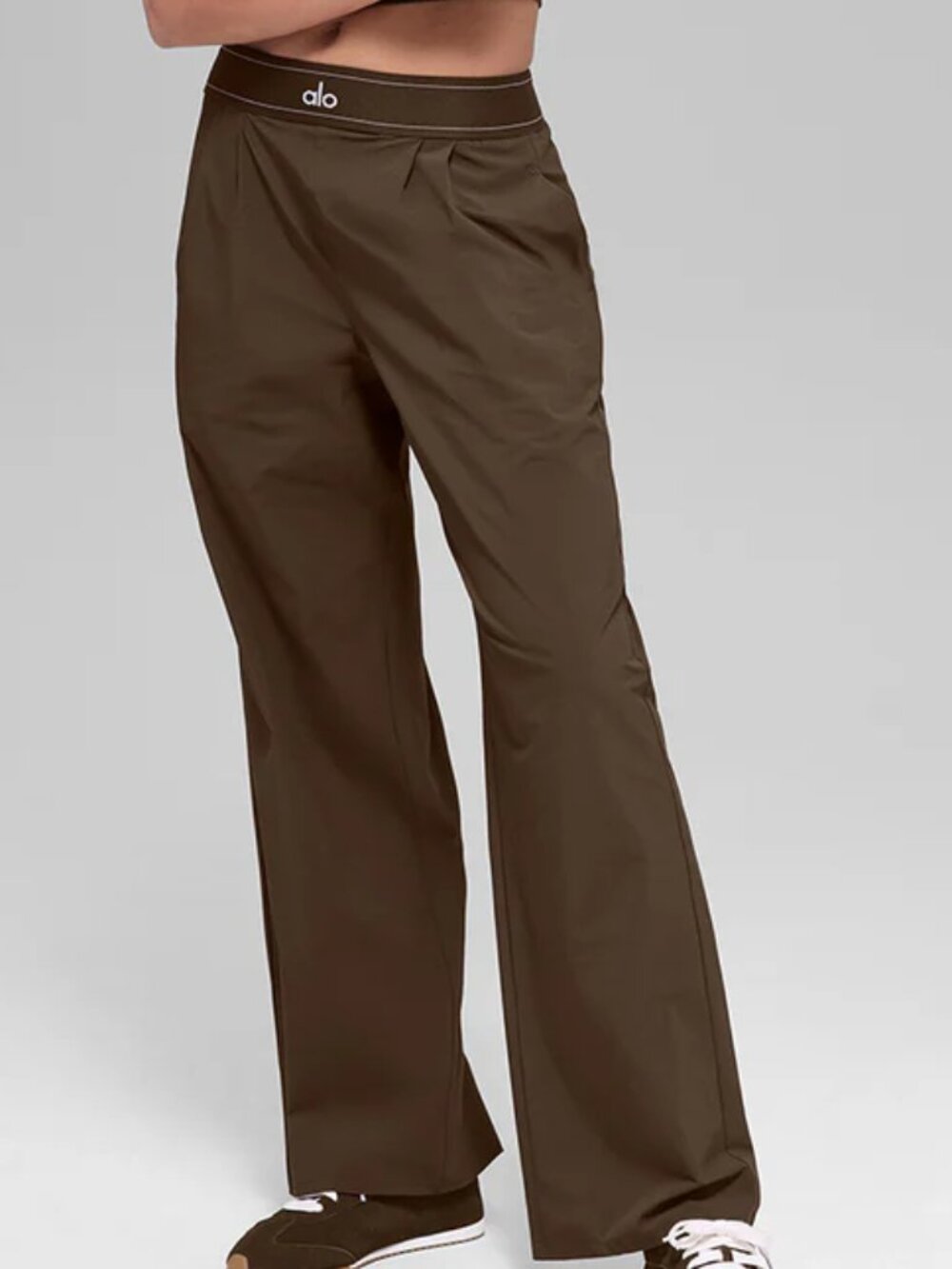 💐ALO Yoga Women's Espresso Wide-Leg Straight Suit Up Pants 😝 30” Inseam | New - Picture 7 of 8